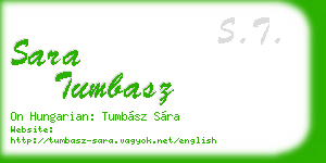 sara tumbasz business card